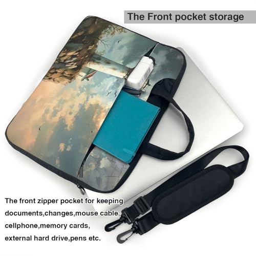 Sac ordinateur portable 14 pouces protégez votre pc noir imprimé chic - 5