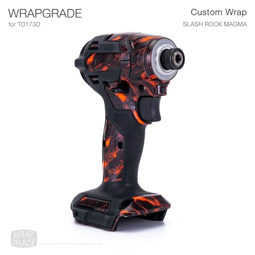WRAPGRADE Custom Wrap Aufkleber Abziehbild kompatibel mit Makita DTD173 18V LXT (Slash Rock Magma)