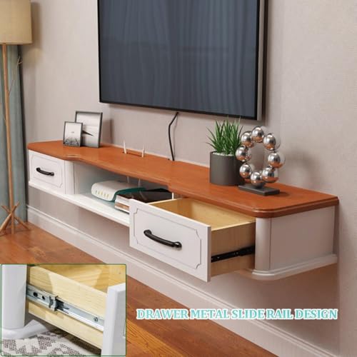 Support TV mural flottant anti-encombrement - Console multimédia compacte 110cm - 4