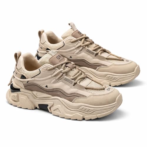 Image of Cruiser Men's Chunky Sneakers| Streetwear Fashion Shoes| Trendy & Stylish Lace Up Casual Sneakers | Durable Lightweight Comfortable Sports Running Walking Shoes, Cushioned Thick Insole Sneakers(2659)