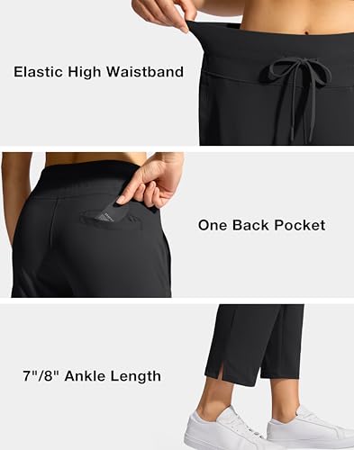 YYV Women's Pants with 3 Pockets High Waisted Golf Athletic Pants 7/8 Stretch Ankle Pants for Women Workout Travel Casual4