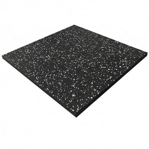 Loseta de Caucho 1x1m - Grosor de 10 o 15 mm con Moteado Blanco Viok Sport (10 mm)