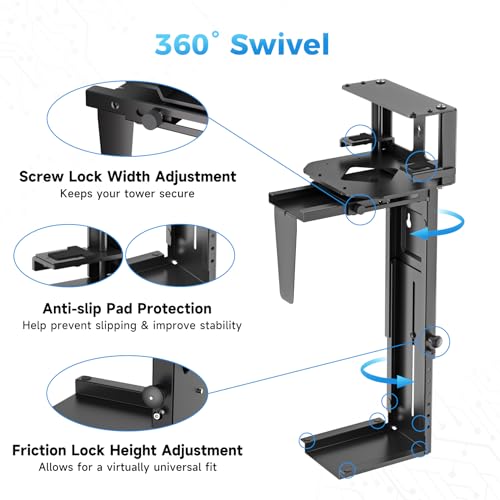 Soporte ajustable de sujeción para CPU bajo escritorio o pata miniatura 6