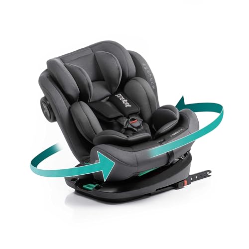 BABYAUTO – Silla de Coche TORNA i-Size (40-150 cm, 0-36 kg) – Giratoria 360° – A Contramarcha hasta 18 kg – ISOFIX con Top Tether – Protección Lateral – Stone Grey