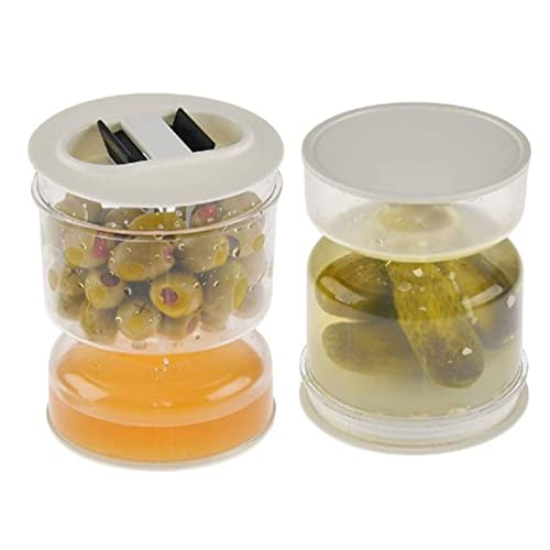 Yosoo Health Gear Tarro de Vidrio para Pepinillos con Colador Reloj de Arena, Pepinillos y Aceitunas Tarro de Reloj de Frasco Separador de Jugo de Pepinillos para Encurtidos de Pepino y
