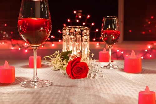 Image of KOABY 25 Pack Flameless Votive Candles, Last 8H+, Red Light, No Timer No Flickering