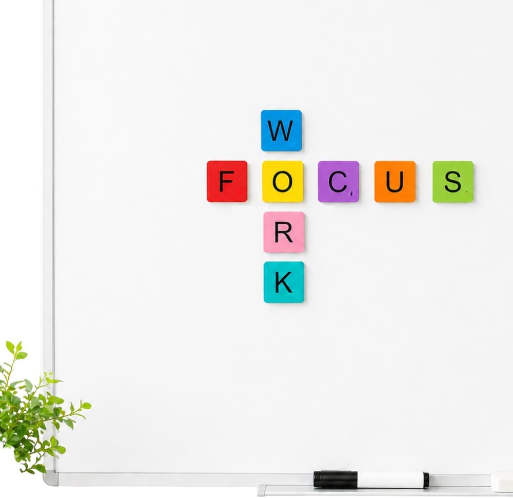 200PC Color Block Wooden Letter Magnet Set Magnetic Alphabet Fridge Refrigerator Board Magnets Tiles Wall Decor Alphabetical Letter Sets Home Office Scrapbook Decorative Accessories Gifts for Adults image 5
