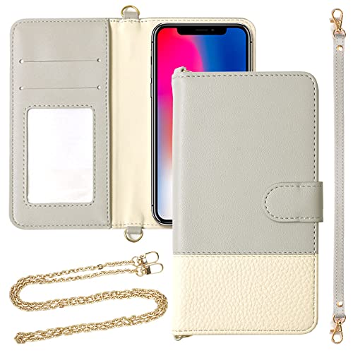 COVERARY �݊��i/���� AQUOS sense10 SH-53F / SH-M33 �P�[�X �蒠�^ �X�}�z�P�[�X 1���� �O���[ �S�@��Ή� �p�X�e�� �o�C�J���[ �X�g���b�v �V�����_�[ �p�X�e���J���[ ���킢�� �V�����_�[�X�g���b�v 10006