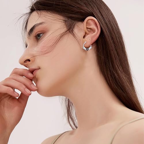 Pendientes góticos de plata 925 con calaveras de 18x18 mm 4