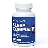 Vital Plan Sleep Complete Natural Sleep Aid - 60 Non-Habit Forming Herbal Capsules w/Low Dose Melatonin by Dr. Rawls - Natural Sleeping Aid w/GABA, L-Theanine & Passionflower & Lemon Balm Extracts