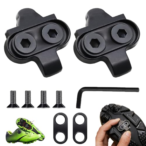 RXKFIGX 2 Piezas Calas Tacos de Bicicleta para Shimano SPD SH51 MTB Spinning Juego de Calas Look Carretera Calas para Pedales Compatibles con SPD Negro