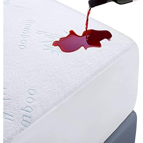 King Mattress Protector Waterproof Mattress Pad King Size Premium Bamboo Mattress Protector, Ultra Soft Breathable Noiseless Mattress Cover Deep Pocket Fits 6 - 18" Pad - Vinyl Free (King) Cover