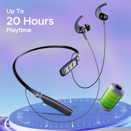 Image of boAt Rockerz 238 Pro, 20H Battery, ENx, Beast Mode, Vibration Alert, ASAP Charge, Dual Pairing, Bluetooth Neckband, Wireless with Mic Earphones (Active Black)