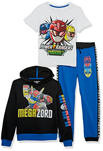 Image of Power Rangers Boys' 3-Piece Hoodie Tee and Jogger Set
