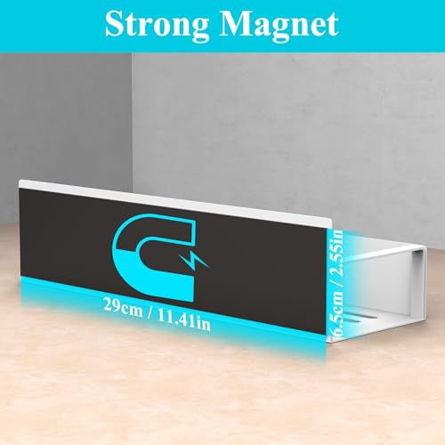 Image of HuggieGems 2 Pack Magnetic Spice Storage Rack Organizer for Refrigerator and Oven, White Fridge Organizers and Storage | Magnetic Shelves Heavy Duty for Fridge in Kitchen, Seasoning Storage Organizer, For Oven Washer and Dryer, For Heavier Items