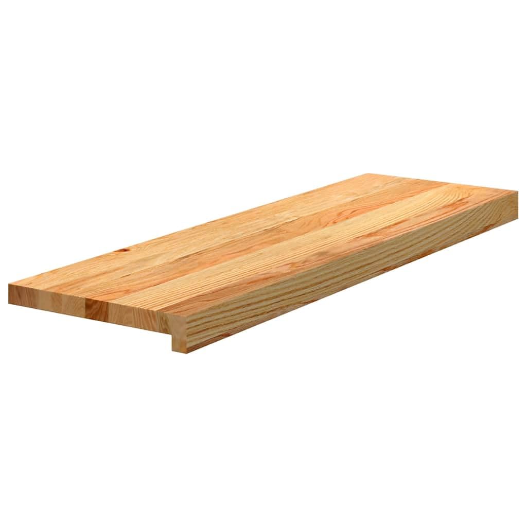 vidaXL Treppenstufen 2 Stk. Hellbraun 80x30x2 cm Massivholz Eiche