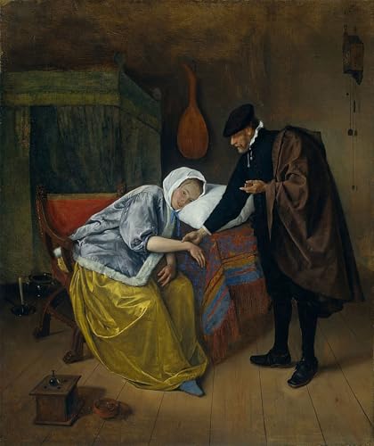 Peinture Femme Malade Jan Steen pour la Décoration de la Chambre à Coucher