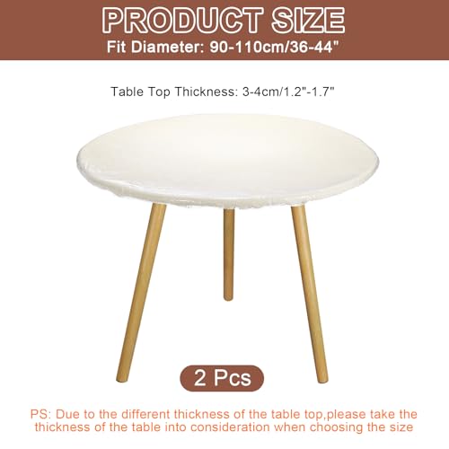 Nappe ronde transparente élastique contre les taches de table lot de 2