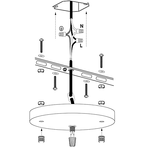 Sturkit 7.9inch Ceiling Canopy Kit with Hook, Ceiling Plate for Pendant Light with All Mounting Hardware,Black - Thumbnail 6