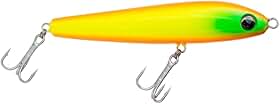 OCL Spitfire Isca Artificial Stickbait de Superfície, 90mm, 11g, Amarelo/Laranja/Verde, para Tucunaré, Robalo e Traíra