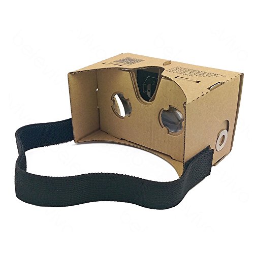Google Cardboard Kit By Easy Tech Gear Virtual Reality VR Google Glasses Google Cardboard 3D Glasses for Mobile Phone 5.0 Screen and I Phones Screen + Adjustable Head Mount