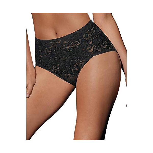 Bali Women's Shapewear Lace 'N Smooth Brief, Black, Medium