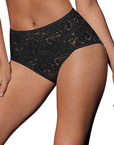 Bali Women's Shapewear Lace 'N Smooth Brief, Black, Medium