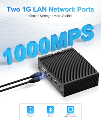 Image of FANPEEC Fanless Mini PC Industrial Core i5-8350U(max 3.6 GHz) 16GB DDR4 RAM 256GB M.2 SSD Industrial PC 2xHDMI, Fanless Computer Win 11 Pro /Linux, 2xRS232 COM, WiFi5, BT4.2, 8xUSB, Power On Auto