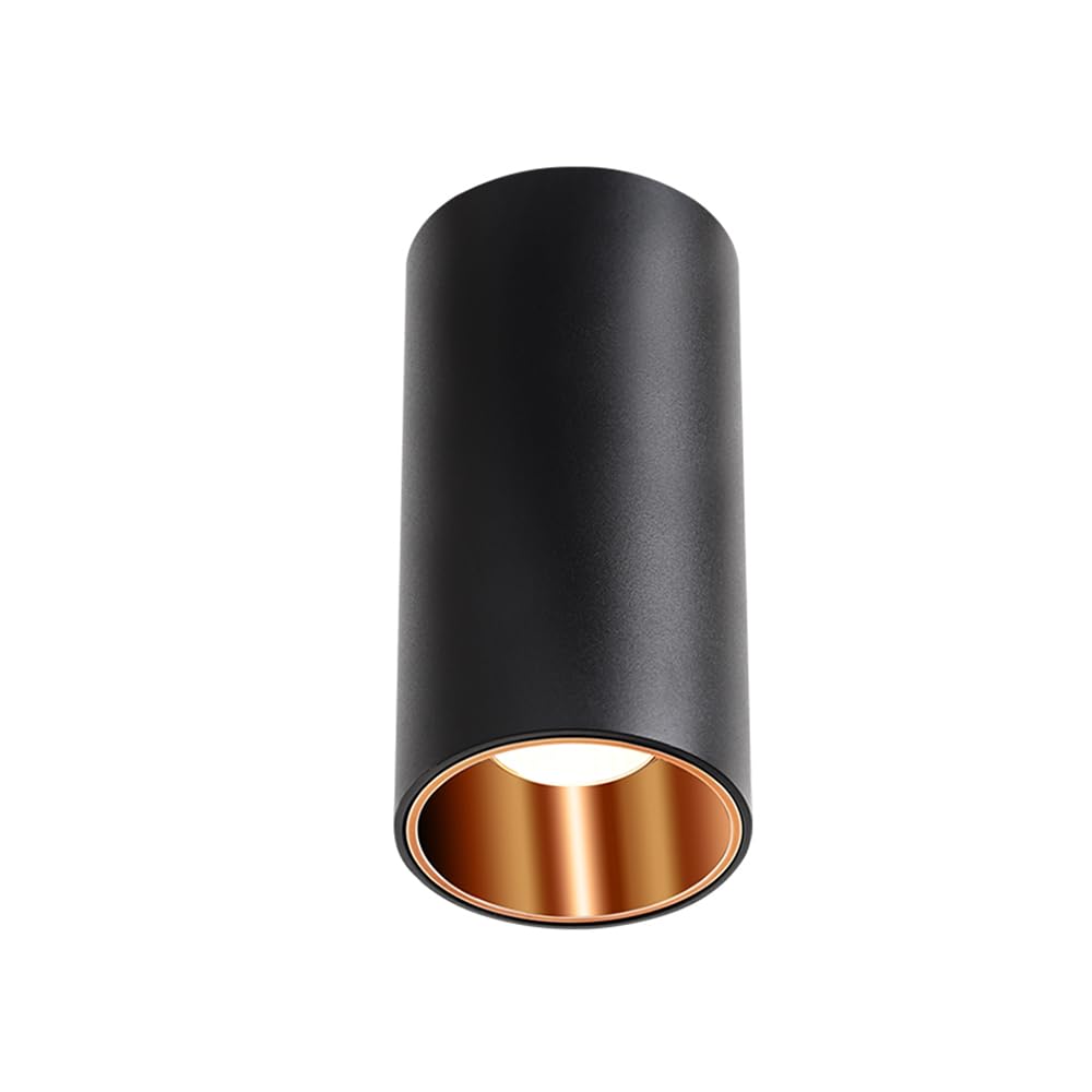 Regulowana czarna lampa LED Downlight – reflektor COB 5 W do salonu, antyodblaskowa lampa sufitowa o wysokim oddawaniu barw (RA> 93) (czarny, neutralne światło)