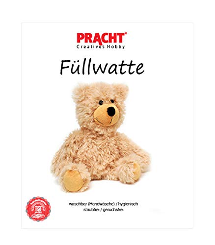 Pracht Creatives Hobby 4708-02112 Füllwatte weiß, Beutel mit 300 g, waschbar, hygienisch, staub- und geruchsfrei, hochflauschig, zum Füllen von Puppen, Teddybären und Kissen