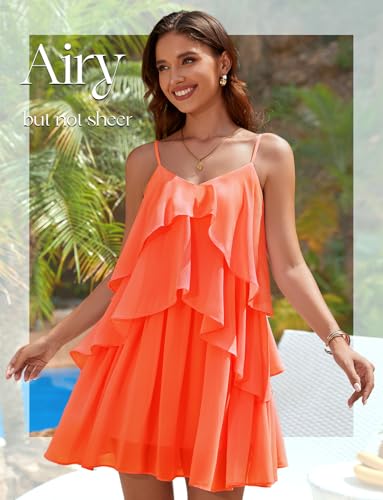 Image of DRESSTELLS Women's Cocktail Ruffle Tiered Dresses, Formal Wedding Guest Graduation Party Mini Dress