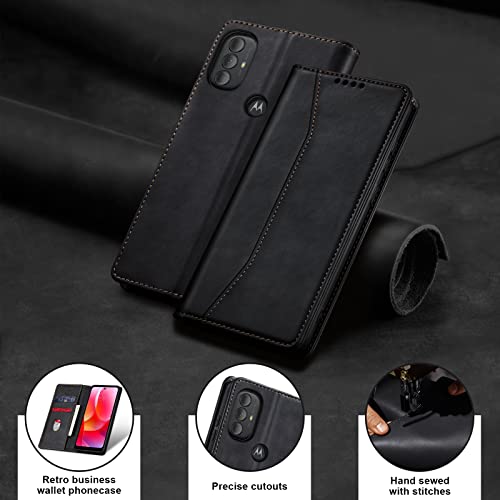 Image of Jasonyu Flip Wallet Case for Moto G Play (2023) /Power (2022) /Pure,Black
