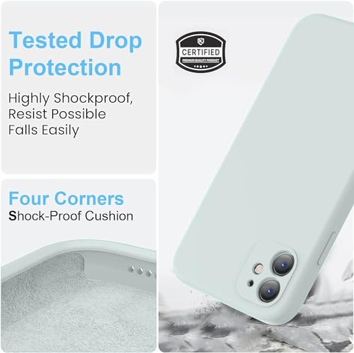 Image of VONZEE Liquid Silicone Case Compatible with iPhone 11 6.1 inch(2019), Gel Rubber Full Body Protection Cover Case Drop Protection Case (Square-SEA Grey)