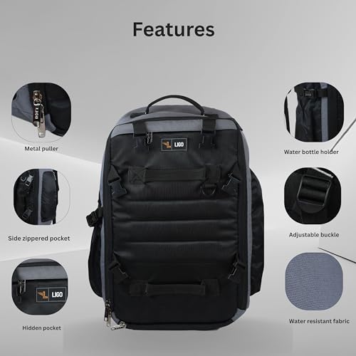 Image of Ligo Water Resistant Hammer Travel Laptop Bag | Motorcycle Backpack Bag for Men | Riding Backpack for Men and Women