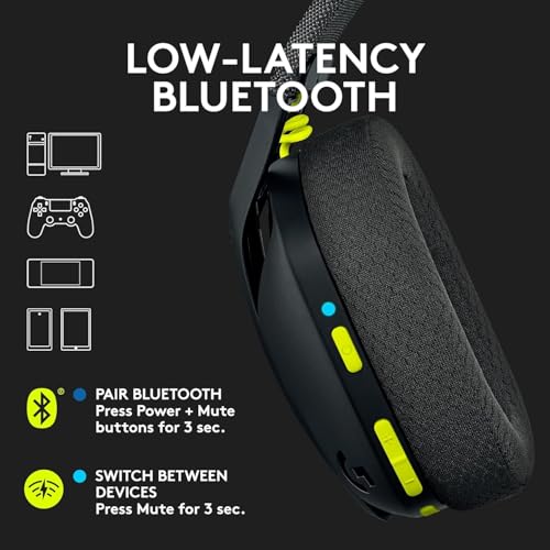 Image of Logitech G435 Lightspeed and Bluetooth Wireless Gaming Headset - Lightweight- Black (Renewed)