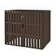 XL 2er-/4er-WPC-Mülltonnenverkleidung HWC-J28, Mülltonnenbox, Metall Holzoptik, erweiterbar - braun