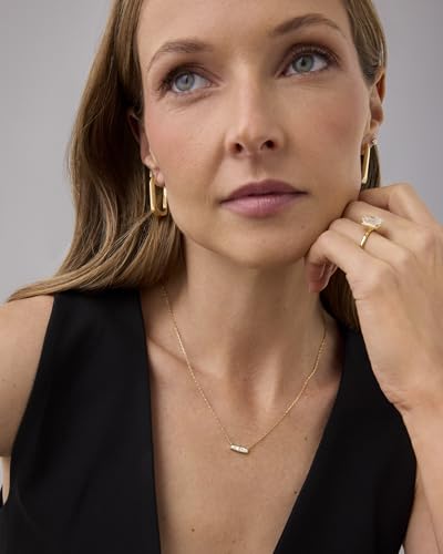 PAVOI 14K Gold Plated Dainty Tapered Baguette Cubic Zirconia Pendant Necklace | Trendy Chain Necklaces for Women3