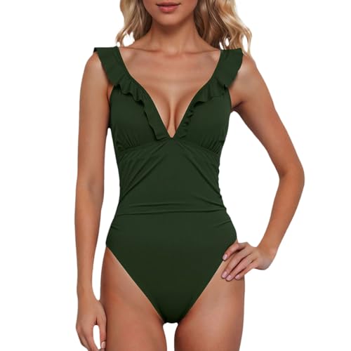 Bañadores Mujer - Recreativas Escote Swimsuit Plano Resistente Al Cloro Ropa Cremallera Protectores Bikini Sexy Piscina Monokini Erupciones Manga Sin Espalda Playa Vientre Deep V
