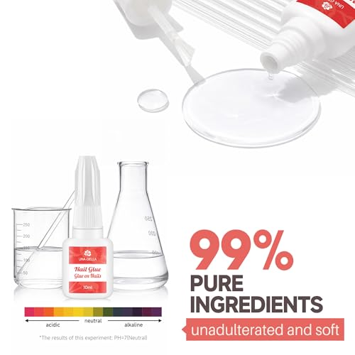 Image of UNA GELLA Super Strong Nail Glue for Nail Tips Acrylic Nails Press On Nails Nail Bond Brush On Long Lasting Nail Glue for Broken Nails Repair Fake Nails Tips Nail Adhesive Bond 10ml /0.33oz