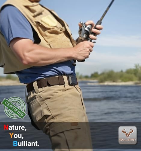 Image of BULLIANT 2-Pack Men Stretch Tactical Web Belt-Trimmable 1.5 inch-Adjustable Fit | Smooth Sliding | Adjustable for Precise Fit | Tailored Size | Rugged Nylon for Heavy Duty, hiking, Hunting
