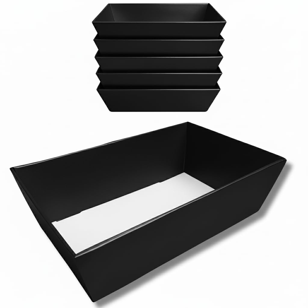 homeshop3000 5 Pack Cardboard Gift Hamper Trays (28x18cm) | Flat-Packed DIY Presentation Baskets for Food Packaging, Christmas, Wedding, and Holiday Gifting.
