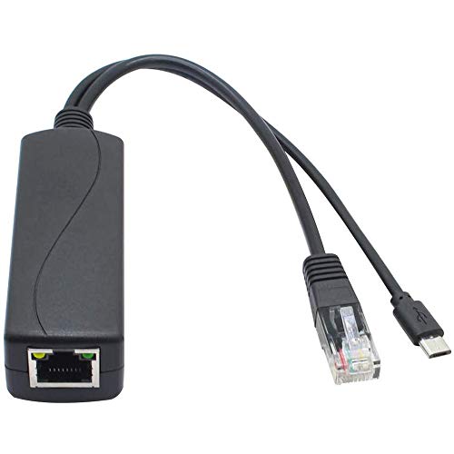 4-Pack Divisor PoE 5V, Adaptador 48V a 5V 2.4A con Conector Micro-USB, para Cámara IP, Tablets y Más, Negro miniatura 2