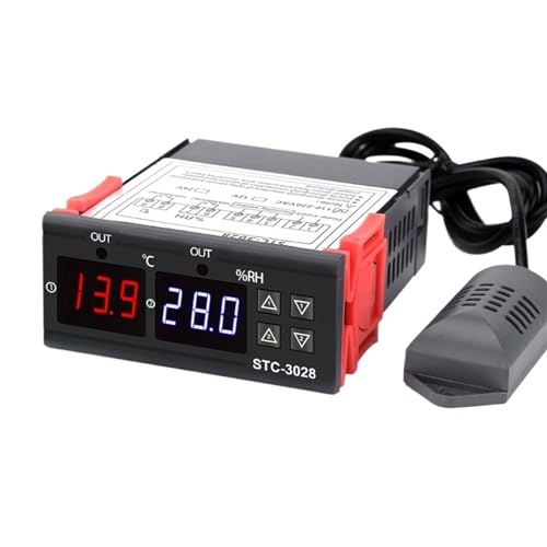 Termostato digital LED STC-3028 CA 110-220V dual con sensor NTC para control de temperatura 2