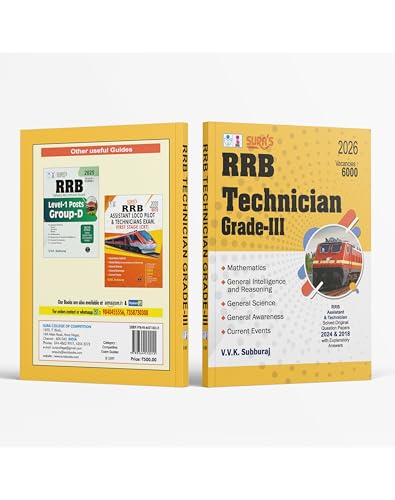 Image of SURA`S RRB Technician Grade-III Exam Book Guide in English Medium - Updated Edition 2026
