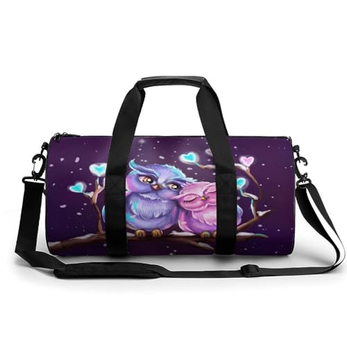 Sac de sport gym hibou mignon, sac week-end de 45cm pour randonnée