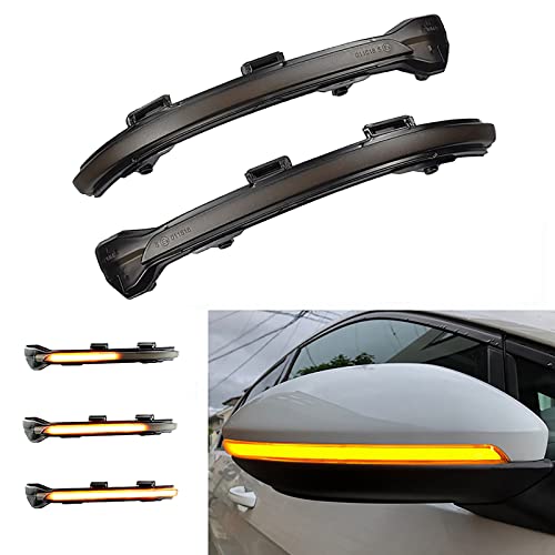 Xinctai Sequential Dynamic LED Side Mirror Indicator Turn Signal Light Blinker Compatible with VW Golf 7 7.5 MK7 MK7.5 GTI R GTD Jetta Sportsvan Touran, Smoked Lens