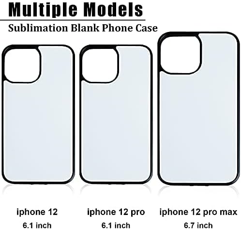 Konohan 6 Pieces Sublimation Blank Phone Case Cover Blank Printable Phone Case for DIY Customize Heat Press Rubber Protective Case(Compatible with iPhone 12 Pro Max)