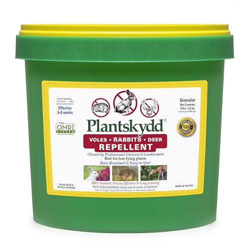 Plantskydd Animal Repellent - Repels Deer, Rabbits, Elk, Moose, Hares, Voles, Squirrels, Chipmunks and Other Herbivores; 8 LB Granular Pail (PS-VRD8P)