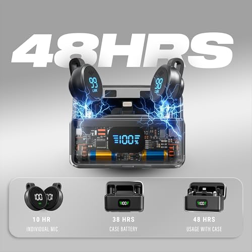 Image of DIGIMORE Wireless Microphone for Youtubers | Magnetic Collar Clip | 3-Level Noise Cancellation | 6Hr Battery | iOS & Android Compatible | Ideal for Content Creation, Youtubers & Vlogging (D-460 Pro)