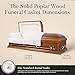 Overnight Caskets Woodbridge Poplar Wood Funeral Casket with Cream Velvet Interior - Premium Solid Poplar Wood - Fully Appointed Adult Casket - Handcrafted Hardwood Coffin with Pillow & Throw Set